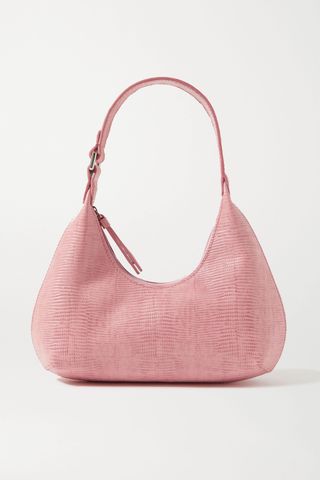 By Far + Amber Baby Lizard-Effect Leather Tote