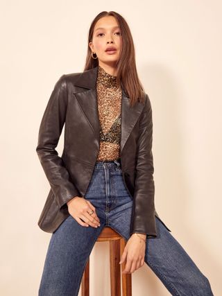 Veda + Bowery Leather Blazer