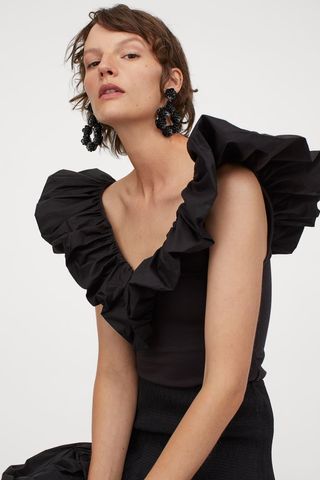 H&M + Ruffle-Trimmed Top