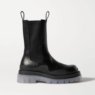 Bottega Veneta + Rubber-Trimmed Leather Chelsea Boots