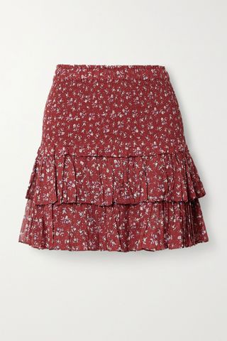 Étoile Isabel Marant + Naomi Ruffled Floral-Print Cotton-Voile Mini Skirt