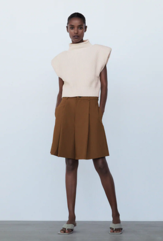 Zara + Shoulder Pad Knit Top