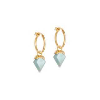 Missoma + Larimar Gold Mini Shield Hinged Hoops