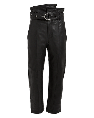 Marissa Webb + Anniston Cropped Leather Paperbag Pants