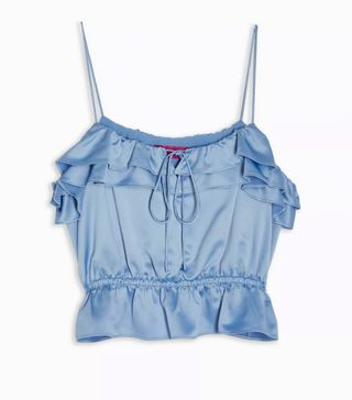 Topshop + Pale Blue Classic Ruffle Cami