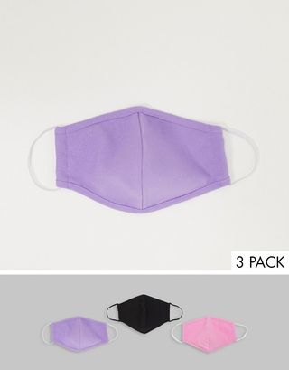 ASOS + 3 Pack Face Coverings in Lilacs and Pinks