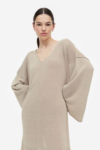 H&M + Oversized Silk-Blend Fine-Knit Dress