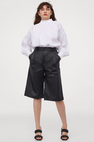 H&M + Faux Leather Shorts