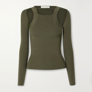 Dion Lee + Ribbed Merino Wool-Blend Tank and Cardigan