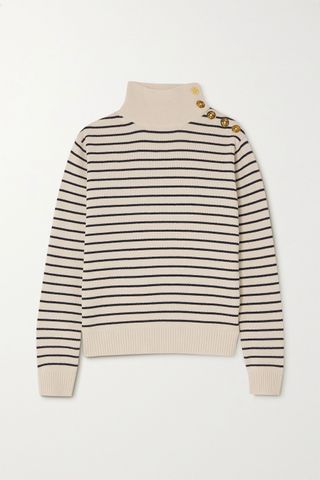 By Malene Birger + Layia Striped Merino Wool and Cotton-Blend Sweater