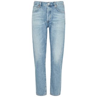 Citizens of Humanity + Liya Light Blue Tapered-Leg Jeans