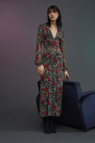 Roopa Pemmaraju + Hydrangea Metallic Silk Dress
