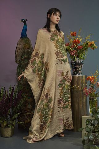 Roopa Pemmaraju + Indian Garden Gold Silk Gown