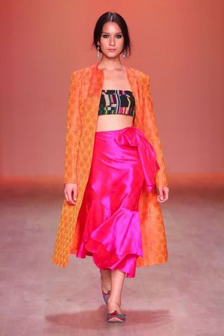 Roopa Pemmaraju + Sari Style Wrap Ruffle Skirt