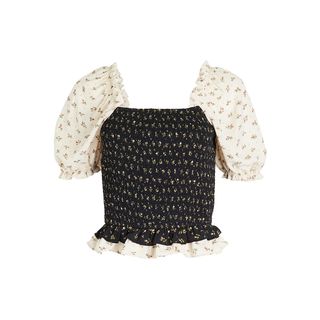 English Factory + Smocked Puff Sleeve Top