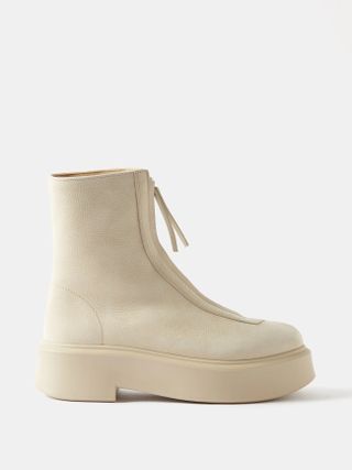 The Row + Zipped 1 Leather Ankle Boots