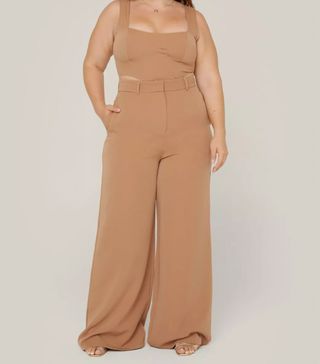 Nasty Gal + Tailored Wide Leg Suit Trousers