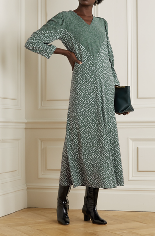 See by Chloé + Paneled Printed Crepe Maxi Dress