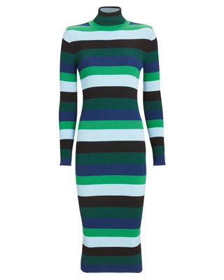 Staud + Lisa Striped Knit Midi Dress
