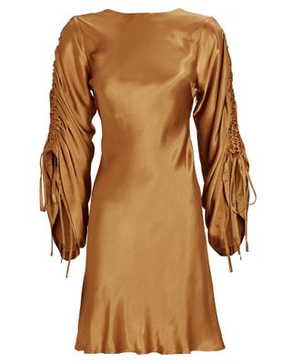 Shona Joy + Wright Ruched Sleeve Mini Dress