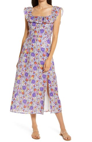Wayf + Ruffle Floral Print Dress