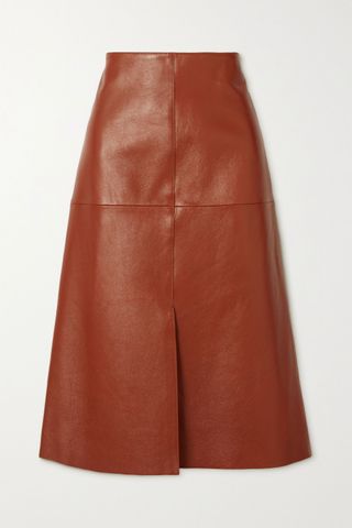 Joseph + Sidena Leather Midi Skirt