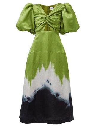 Aje + Arcadian Hand-Dyed Linen-Blend Dress