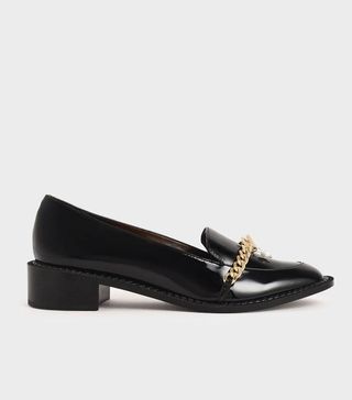 Charles & Keith + Patent Chain Link Loafers