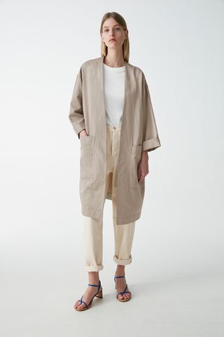 COS + Cotton-Linen Jacket With Draped Front