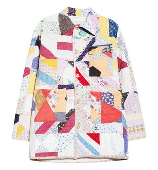 Bode + One of a Kind Reworked Quilt Pastel Elongated Workwear Jacket