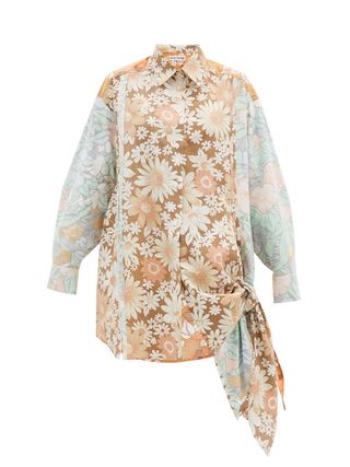 Rave Review + Maya Oversized Floral-Print Upcycled-Cotton Shirt