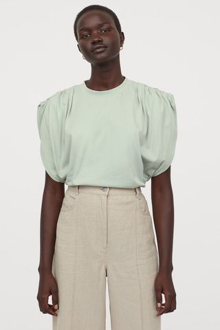 H&M + Puff-Sleeved T-Shirt
