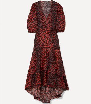 Ganni + Leopard Wrap Dress
