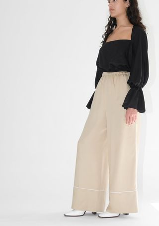 OhSevenDays + All Day Pj Trousers in Beige