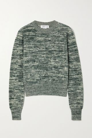 Victoria Beckham + Mélange Brushed-Cotton Sweater