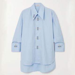 Palmer//Harding + Marcai Embroidered Cotton-Blend Poplin Shirt