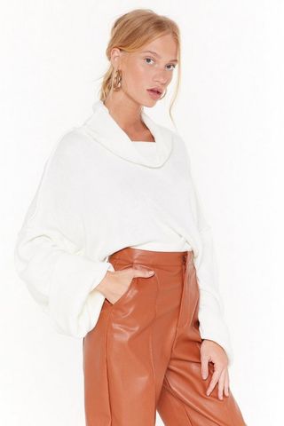 Nasty Gal + White Turtleneck Sweater