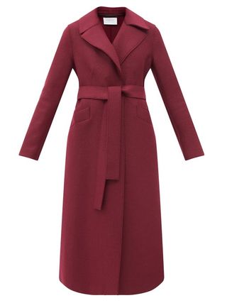 Harris Wharf London + Tie-Belt Single-Breasted Wool Coat