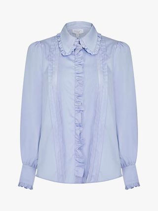 Ghost + Isabella Frill Blouse, Light Blue