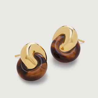 Monica Vinader + Kate Young Gemstone Link Stud Earrings