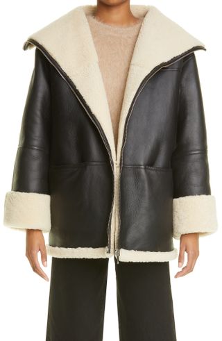 Totême + Menfi Oversize Genuine Shearling Coat