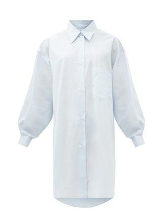 Mm6 Maison Margiela + Oversized Cotton-Poplin Shirt Dress