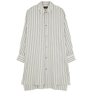 Isabel Marant + MacAli White Striped Silk Shirt