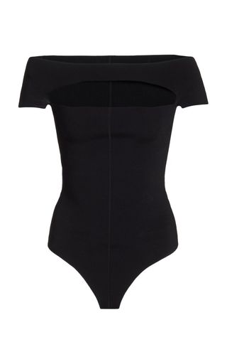 Khaite + Talie Off-The-Shoulder Cutout Stretch-Jersey Bodysuit