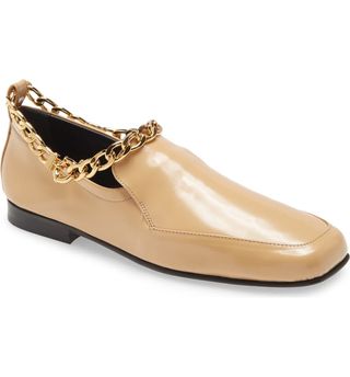 BY FAR + Nick Chain Trim Patent Leather Loafer