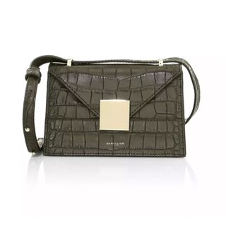 Demellier + Mini Copenhagen Croc-Embossed Leather Crossbody Bag