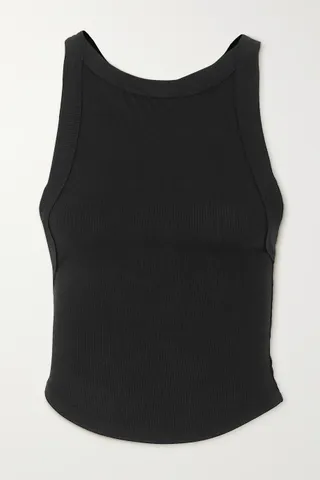 The Line By K + Ximeno open-back ribbed stretch-jersey top