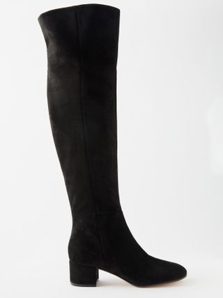 Gianvito Rossi + Rolling 45 Suede Over-The-Knee Boots