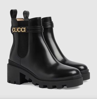 Gucci + Mid-Heel Boots With Logo