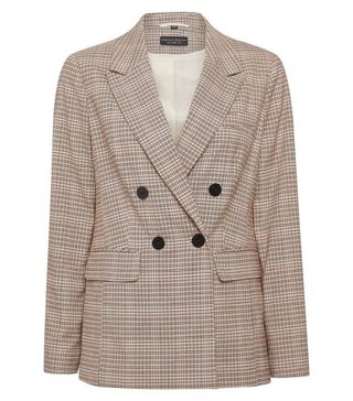 Dorothy Perkins + Pink Check Double Breasted Jacket Coat Outerwear Top
